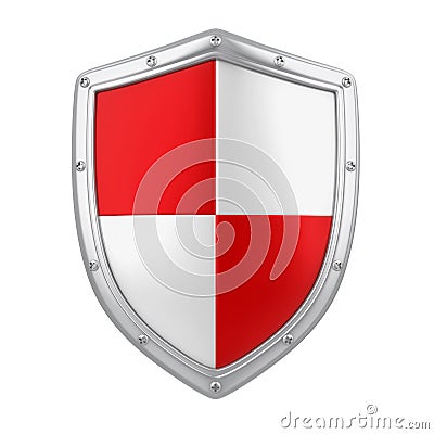 Red and White Shield Isolated Stock Photo