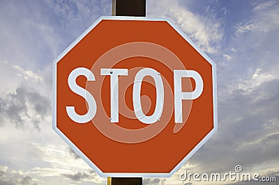 Red and White Stop Sign Stock Photo