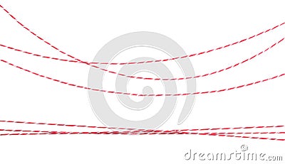Red twine rope isolated.Package string. Stock Photo