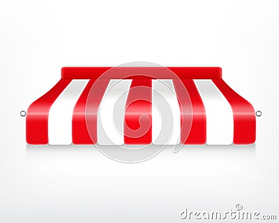Red and white striped awning Vector Illustration