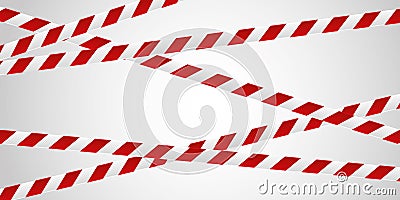 Red and white tape Vector Illustration