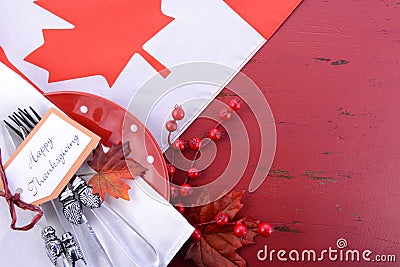 Red and White theme Thanksgiving Background. Stock Photo