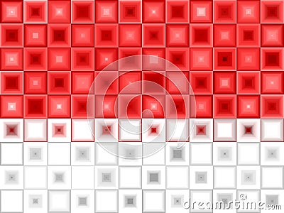 Red White Tile Background Stock Photo