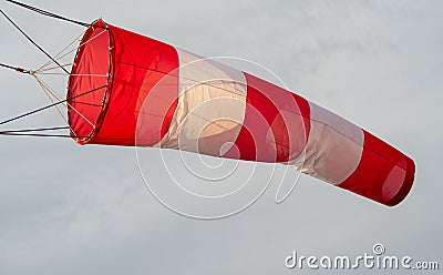 Red and White Windsock Stock Photo