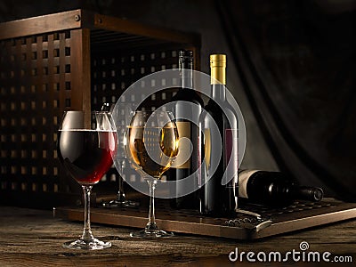 Red and white wine Stock Photo