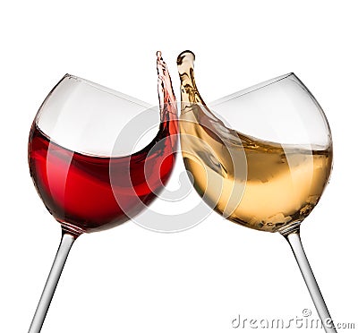 Red and white wine waves Stock Photo