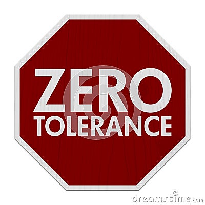 Red and white zero tolerance sign Stock Photo