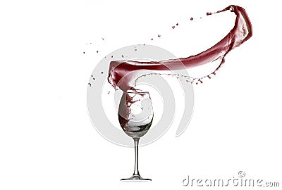 Red Wine Abstract Splashing isolated on white Stock Photo