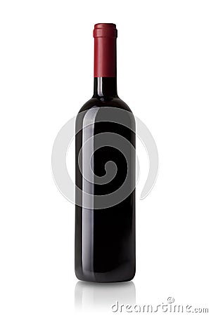 Red wine bottle Stock Photo