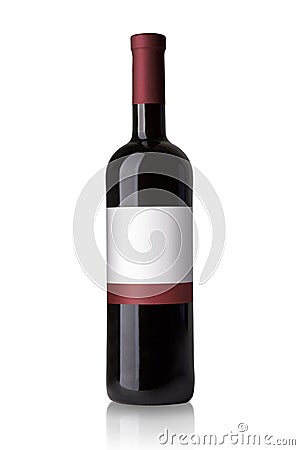 Red wine bottle Stock Photo