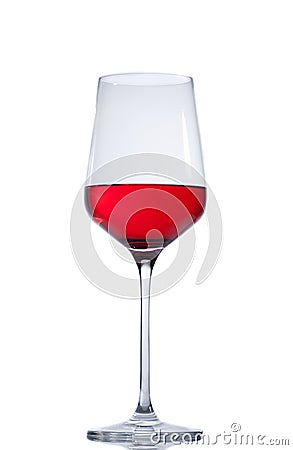 Red wine glass isolated on white background Stock Photo
