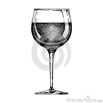 Red wine glass Vector Illustration