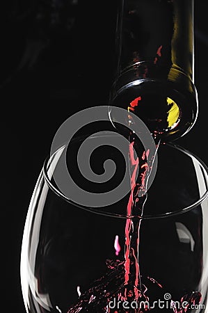 Red wine pour Stock Photo