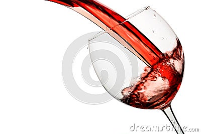 Red wine pour into glass Stock Photo