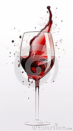 Red wine splash with drops. elegant photo. Wine tasting banner, minimalistic flyer card. AI generative Stock Photo