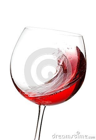 Red Wine Splash in Glass Stock Photo