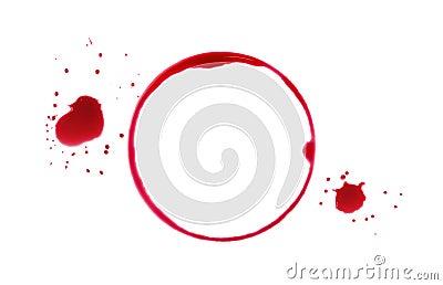 Red wine stain ring isolated on white background Stock Photo