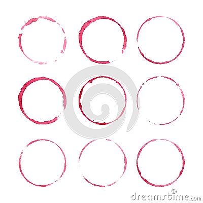 Red wine stains. Vector Illustration