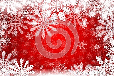 Red winter snowy background Vector Illustration