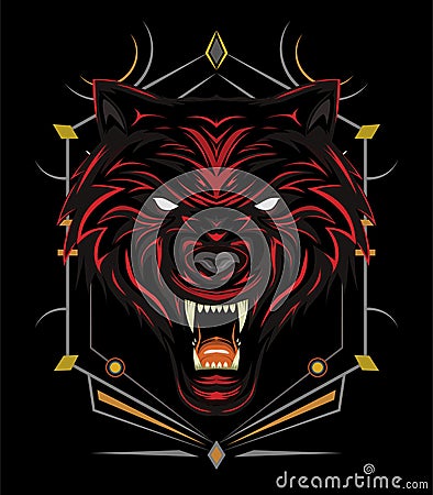 Red wolf logo, the wolves illustration Cartoon Illustration