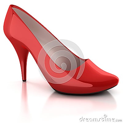 Red women shoe isolated Stock Photo