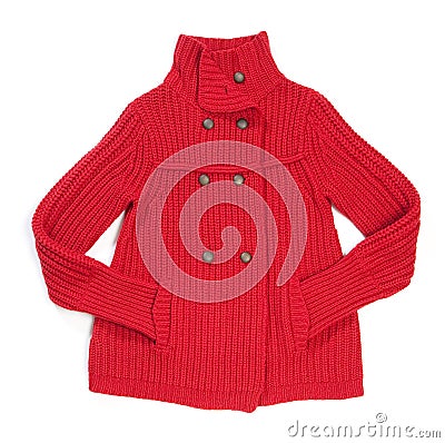 Red wool lady jacket Stock Photo