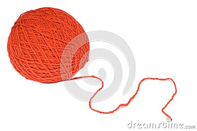Red wool skein for knitting Stock Photo
