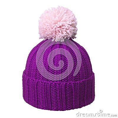 Red woolen hat Stock Photo