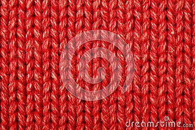 Red woolen texture Stock Photo