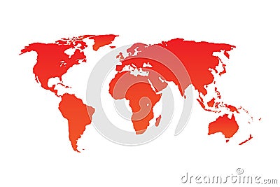 World map Red Vector. Vector Illustration