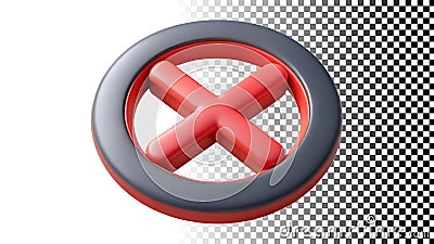 Red X cancel button icon close delete error stop reject mark png transparent image Generative AI Stock Photo