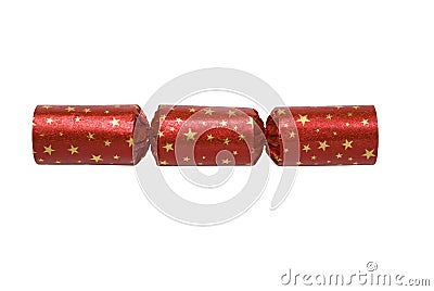 Red Xmas Cracker Stock Photo