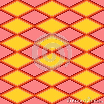 Red and yellow abstract pattern with rhombus Vector Illustration