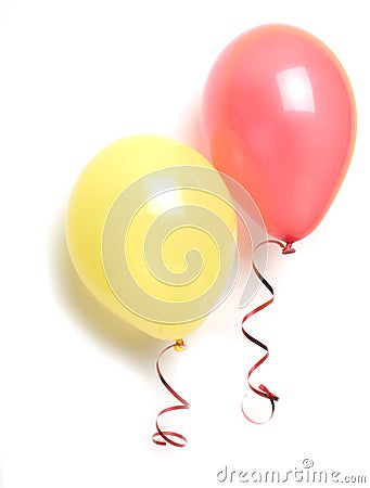 Red and yellow balloons Stock Photo