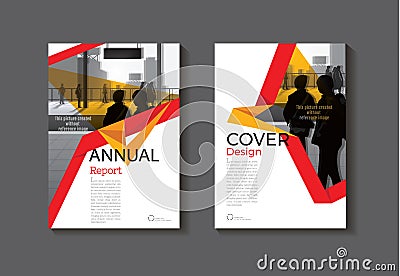 Red and yellow design book cover modern cover abstract Brochure Vector Illustration