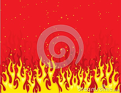 Red and yellow fire Vector Illustration