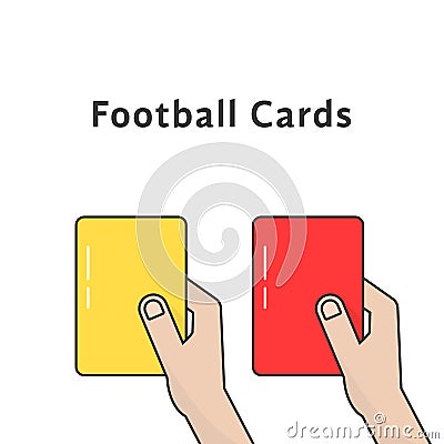 Red and yellow football cards Vector Illustration