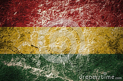 Red, yellow, green, reggae`s color style on stone wall Stock Photo