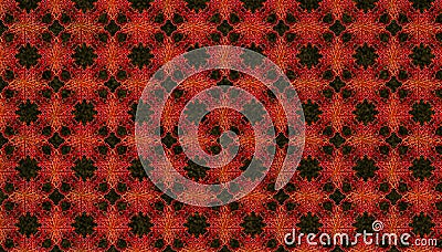 Red Yellow Star on Symmetrical Pattern Stock Photo