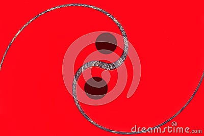 Red Yin Yang sign Stock Photo