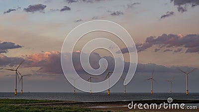 Redcar beach at sunset. North east of England. Stock Photo