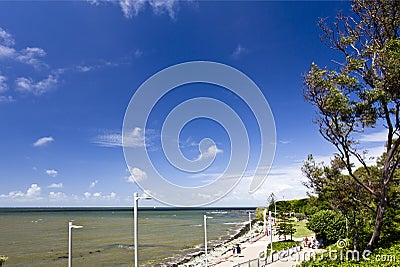 Redcliffe Coast on a Sunny Day Editorial Stock Photo