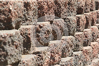 Reddish Bricks in a Row Stock Photo