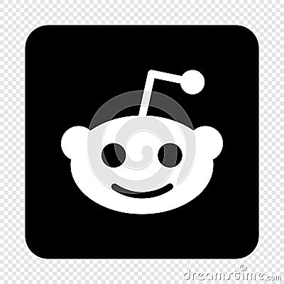 Reddit icon illustration. Reddit app logo. Social media icon Vector Illustration