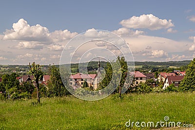 The buildings of the monastery illuminated by the spring sunshine. Stock Photo