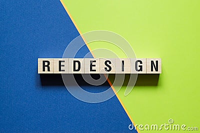 Redesign word concept on cubes Stock Photo