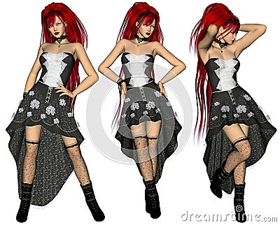 Redhaired Woman Poser Stock Photo