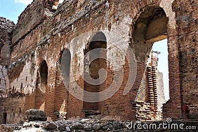 Ancient Bazilika Redhall. Bergama, Turkey Stock Photo