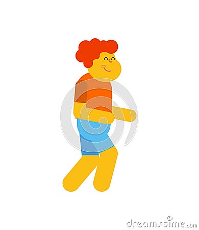 Redhead boy walking isolated. Baby vector illustration Vector Illustration