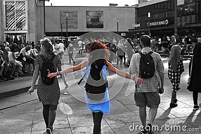 Redhead enjoying life Editorial Stock Photo